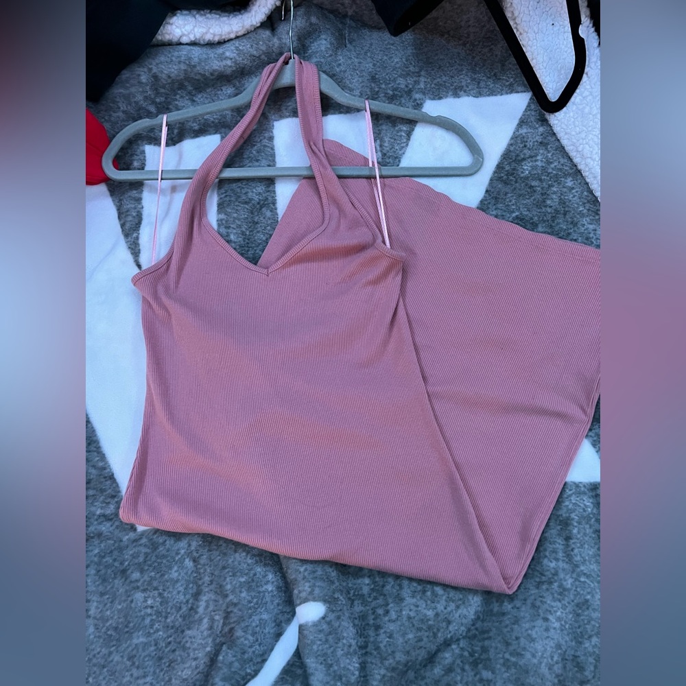 Dusty Pink Halter Dress